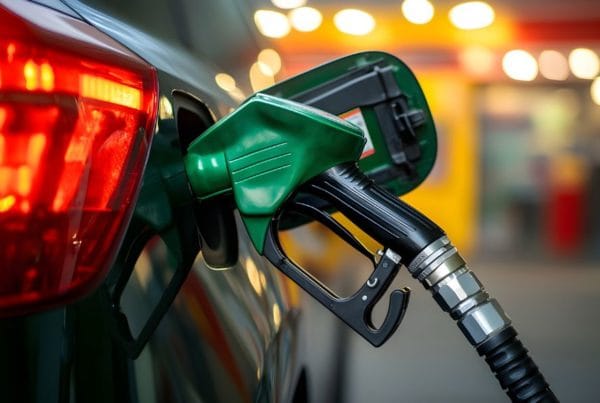 Car being refuelled at pump