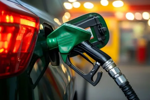 Car being refuelled at pump